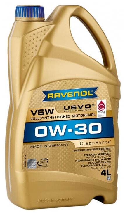 Моторное Масло Ravenol Vsw Sae 0W-30 ( 4Л) New Ravenol арт. 4014835842816