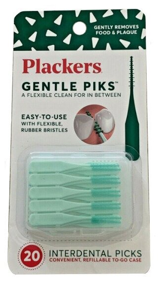 Plackers gentle picks зубочистки 20 шт