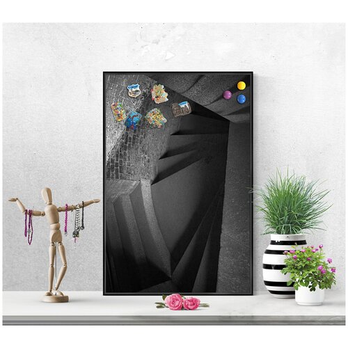 Магнитная настенная доска АртБорд Fade to Black черный 60х40 см в тонком алюминиевом багете 5100₽