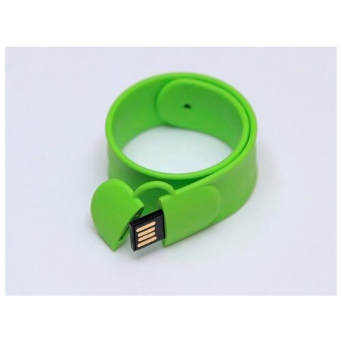 фото Флешка в виде браслета (недорогая флешка силиконовый слэп браслет на руку идеальный подарок детям с именным логотипом, ss001, 512 мб / mb usb 2.0, зеленый / green) centersuvenir.com