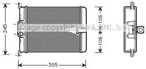 Радиатор отопителя AVA QUALITY COOLING MS6187