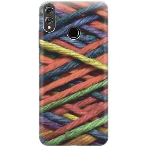 фото Силиконовый чехол на honor 8x / хонор 8х с принтом "разноцветная пряжа gosso