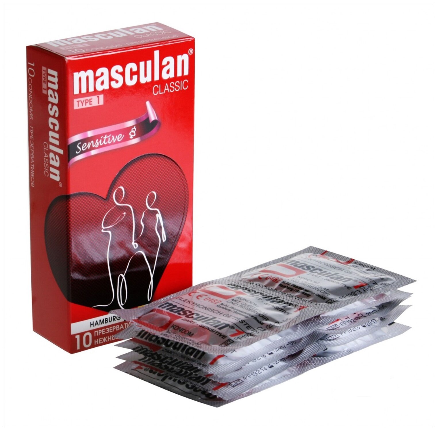 Презервативы Masculan Sensitive plus №10, классические, 10 шт.