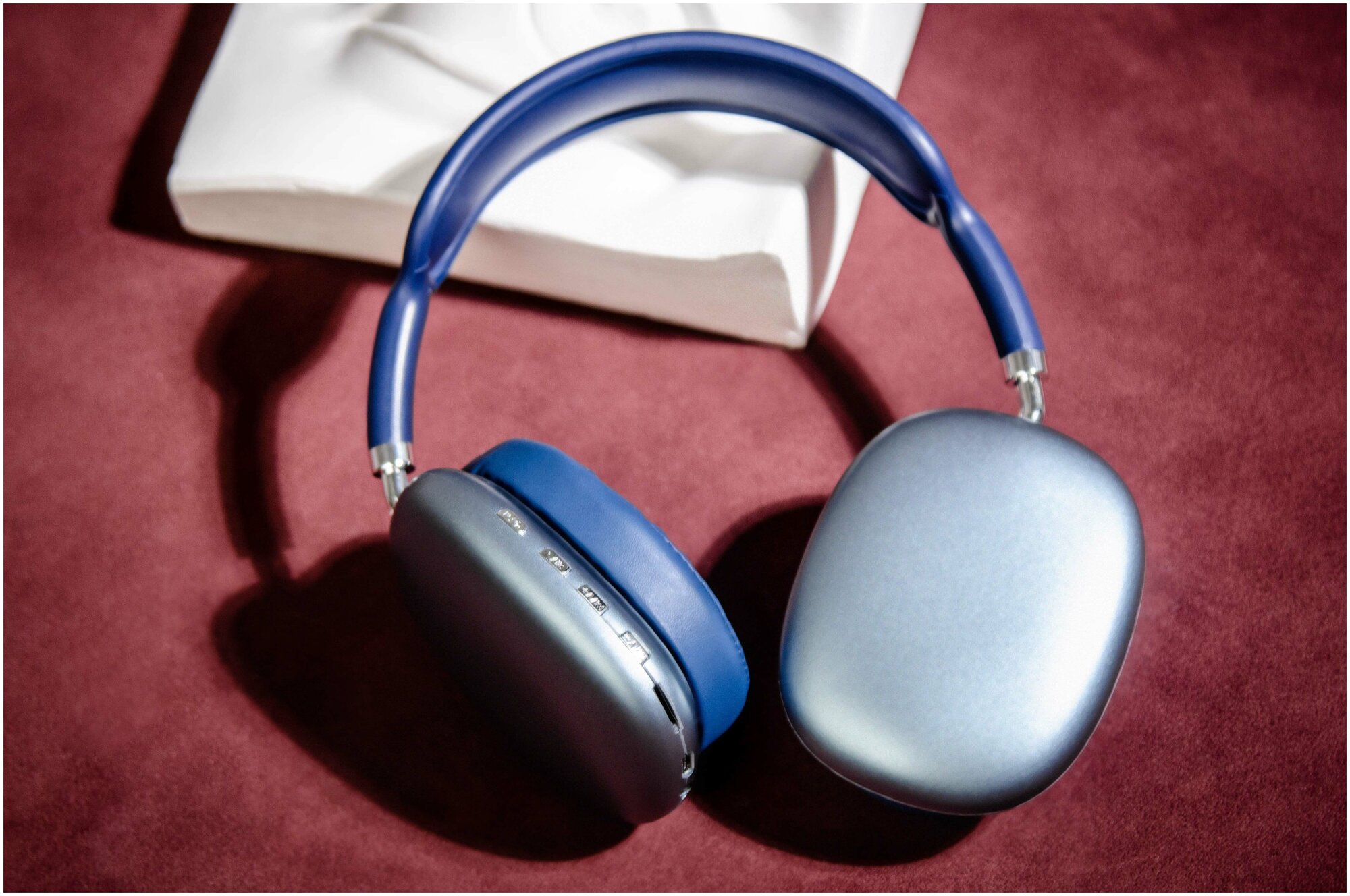 Накладные полноразмерные беспроводные наушники с микрофоном Bluetooth 5.0, AMFOX, TWS-P9, синие / гарнитура для телефона android huawei honor samsung