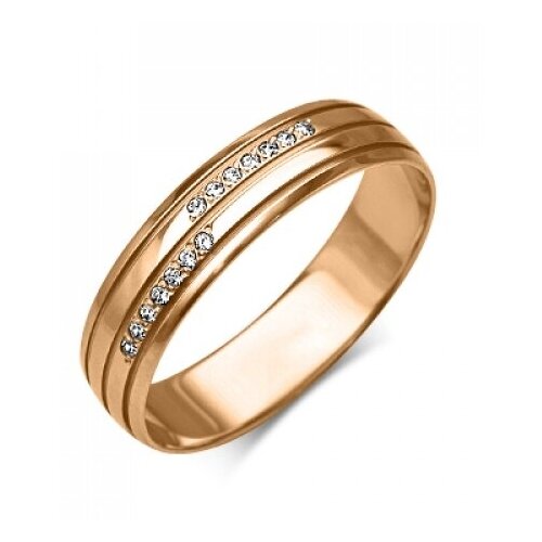 PLATINA jewelry Обручальное кольцо из красного золота с бриллиантом 01-1241-00-101-1110-30, размер 16