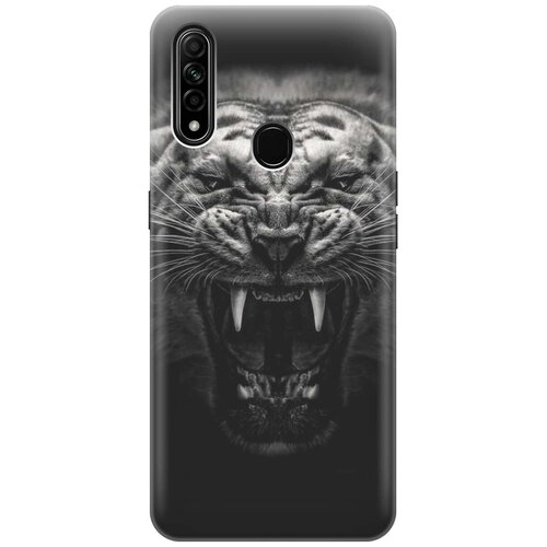 фото Ультратонкий силиконовый чехол-накладка для oppo a31 с принтом "оскал тигра" gosso