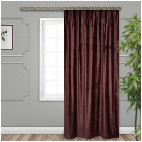 фото Штора портьерная вельвет однотонный бордо 190*260 1шт. witerra