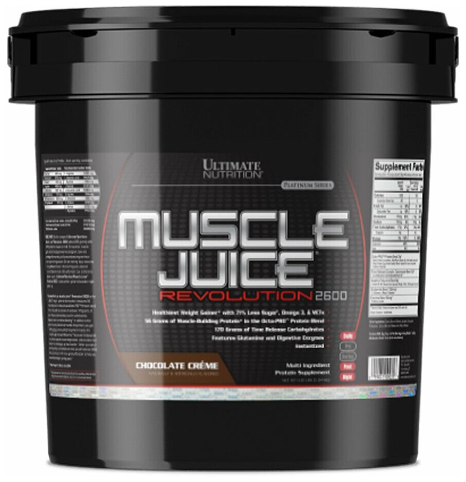 Гейнер Ultimate Nutrition Muscle Juice Revolution 5.04 kg, Chocolate Creme, в составе аминокислоты BCAA