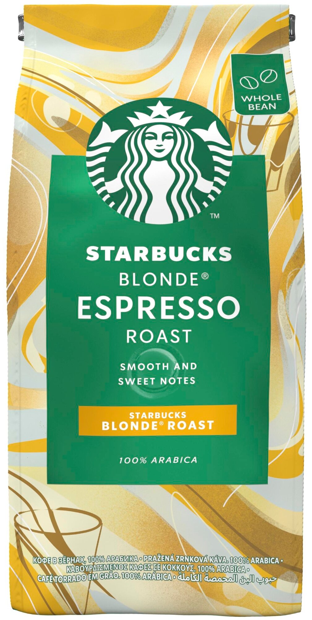 Кофе в зернах Starbucks Blonde Espresso Roast, 200 г - фотография № 1