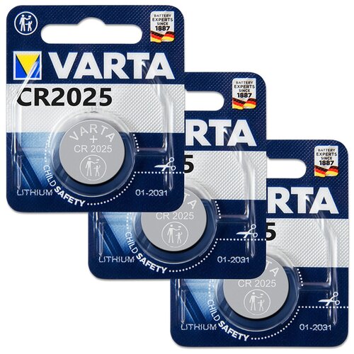 Батарейка CR2025 3V Varta Blister, 3 шт. батарейка cr2025 3v gp blister 5