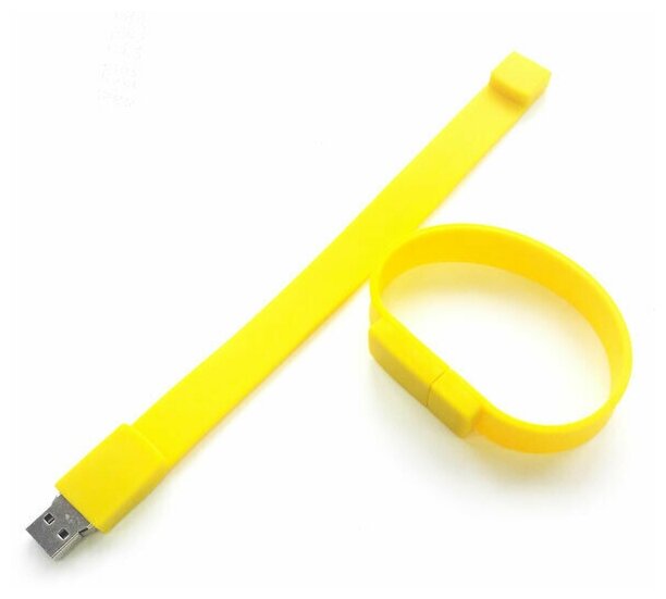 Флешка-браслет С01, 16 ГБ желтая, размер взрослый