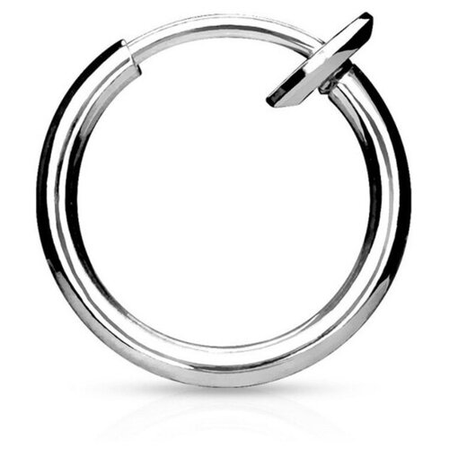 Пирсинг обманка в нос или губу серебристое кольцо (Диаметр 10 мм)
