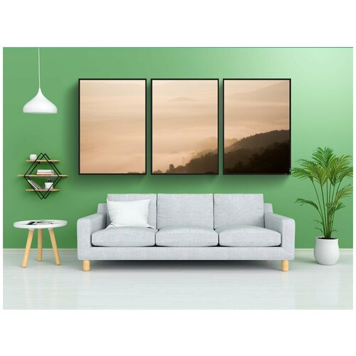 фото Набор модулных постеров для интерьера "лес, горы, заполняет" 60x90 см. в тубусе, без рамки lotsprints