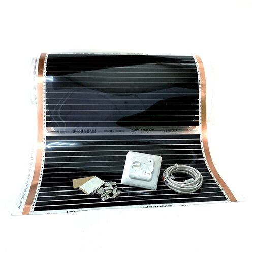 Инфракрасный пленочный теплый пол IN-THERM готовый комплект ширина 50 см 4 погм - 2м2440 Вт с механическим терморегулятором 2999₽
