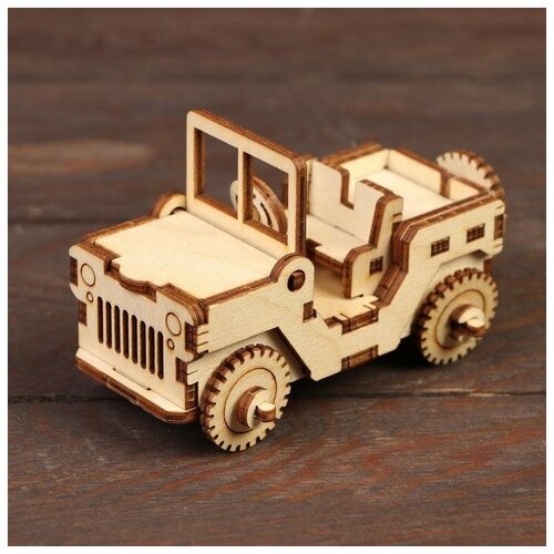 Polly Деревянный конструктор «Военный джип»