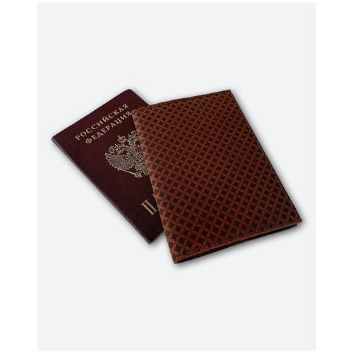 Обложка для паспорта KAZA Орнамент Крокус темно-коричневый