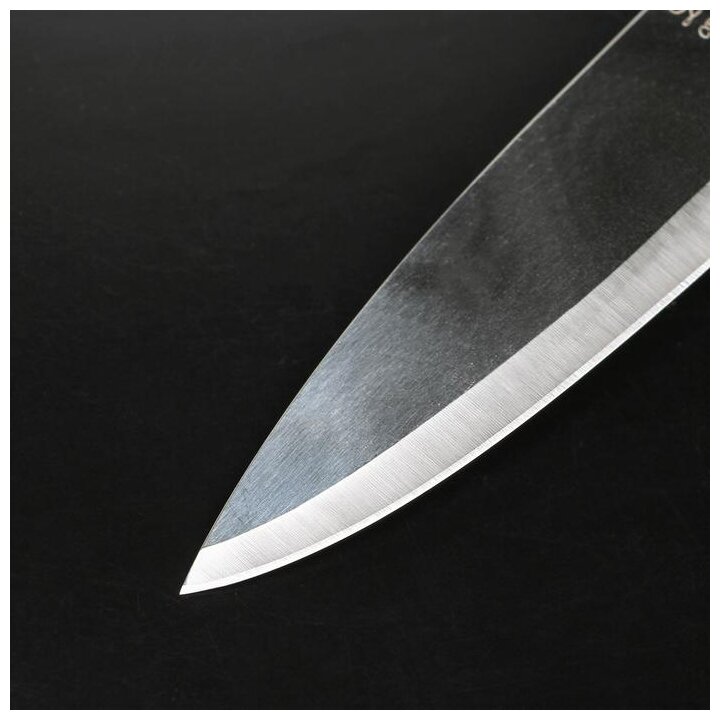 Нож кухонный «Классик», шеф, лезвие 19 см, черная пластиковая ручка - фотография № 2