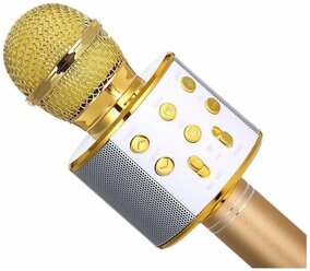 Беспроводной караоке-микрофон WS-858, золотой