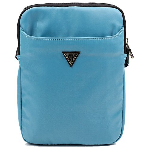 фото Сумка через плечо guess nylon tablet bag with triangle metal logo для планшетов 10" голубая