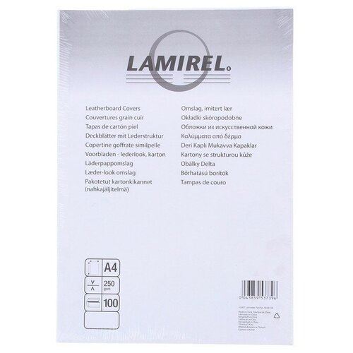Обложки Lamirel Delta A4, картонные, с тиснением под кожу, цвет: песочный, 250г/м, 100шт