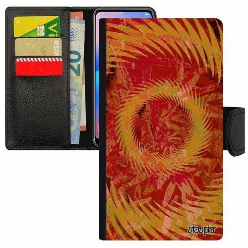 фото Чехол книжка для мобильного apple iphone se 2020, "мандала спираль" узор иллюзия utaupia