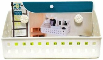 Полка для ванных принадлежностей на вакуумных присосках, 31х12х14 см