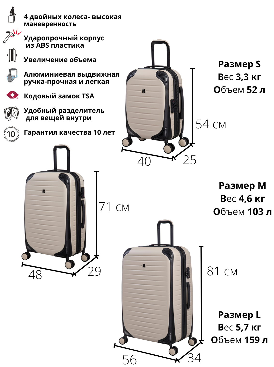 Размер чемоданов на колесиках таблица Чемодан 24", новый, в наличии. Цена: 5 500 ₽ во Владивостоке
