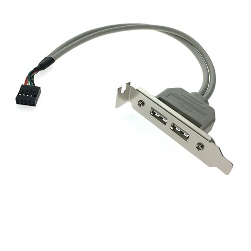 разветвитель usb для материнской платы 1 usb 2 0 9 pin 10pin f на 4 usb 2 0 9 pin 10pin m Планка (bracket) в корпус USB 2.0 - 2 порта низкопрофильная (low profile) Espada модель: EBRT-2USB2LOW