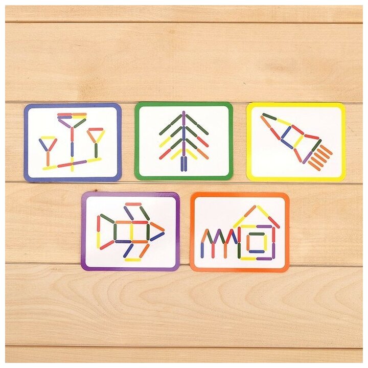 Игровой развивающий набор с палочками "Собери фигурку", по методике Монтессори, для детей и малышей