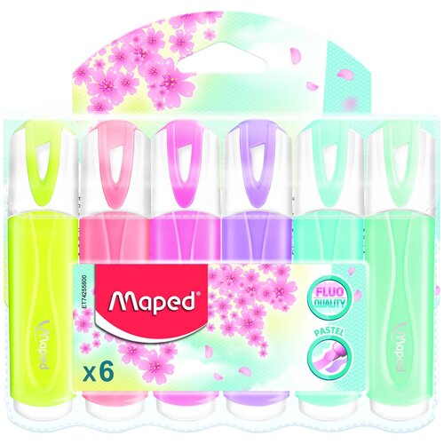 Текстовыделители пастель Fluo Peps Maped, 6шт