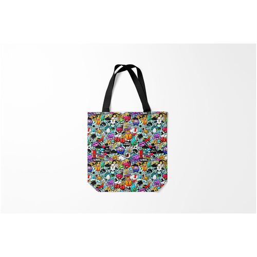 фото Сумка-шоппер / 40х40 см / популярные иллюстрации / sticker bombing stickerboom burnettie