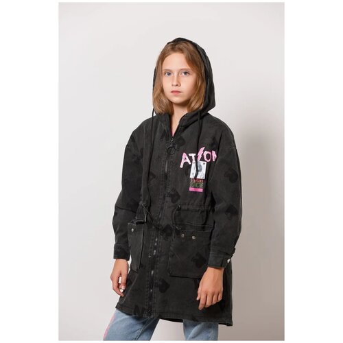 фото Джинсовая куртка deloras, размер 134 см, черный, 20741