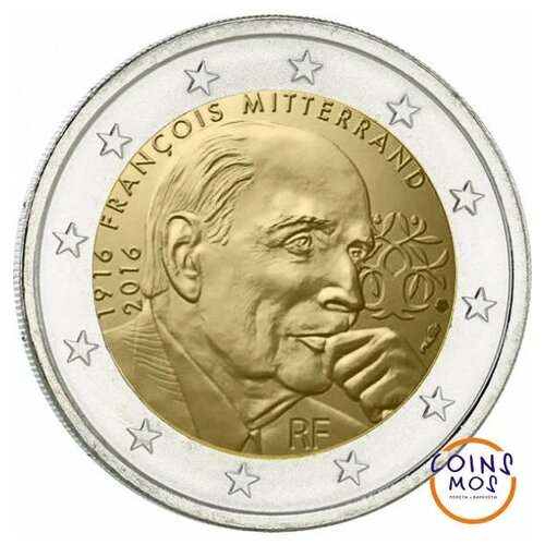 Франция 2 евро 2016 г Франсуа Миттеран монета франция 2 евро 2016 год 100 лет со дня рождения франсуа миттерана