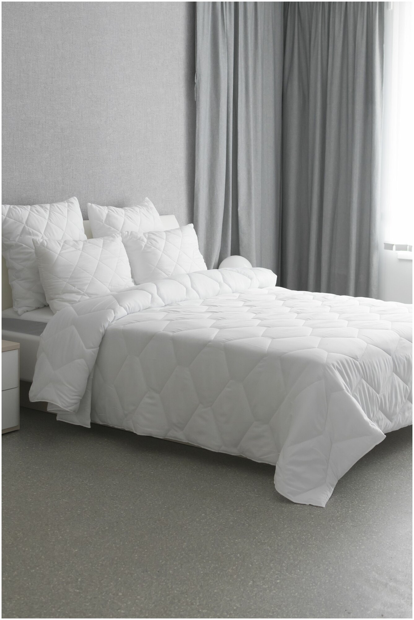 Одеяло белое стеганое всесезонное евро "Bella Rosa" облегченное 200х220м /для дома, для сна, в подарок / Мягкий сон - фотография № 6