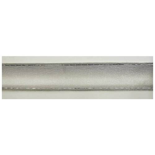 Лента органза с рисунком с проволокой по краю SAFISA, цвет серый, 50 мм, 15 м лента с рисунком шотландка с проволокой по краю 25 мм 15 м цвет 32