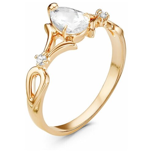 фото Красная пресня кольцо "очарование", позолота, 17,5 размер