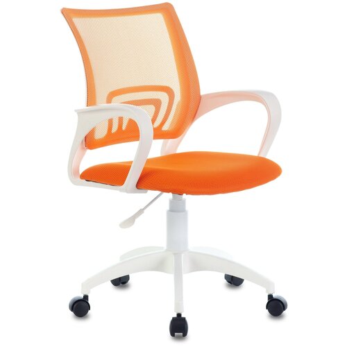 фото Кресло бюрократ ch- w695nlt оранжевый tw-38-3 tw-96-1 сетка/ткань крестовина пластик пластик белый
