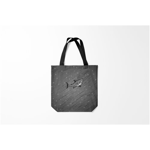 фото Сумка-шоппер / 40х40 см / морские жители / акулы акула burnettie
