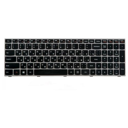 Клавиатура ZeepDeep для ноутбука Lenovo IdeaPad G50-30 G50-45 G50-70 G50-80 G70-70 G70-80 G5030 G5045 G5070 E50-70 черная с серой-серебристой рамкой гор Enter 93200₽