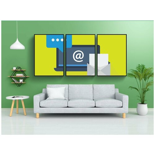 фото Набор модулных постеров для интерьера "сообщение, электронное письмо, подключение" 60x90 см. в тубусе, без рамки lotsprints