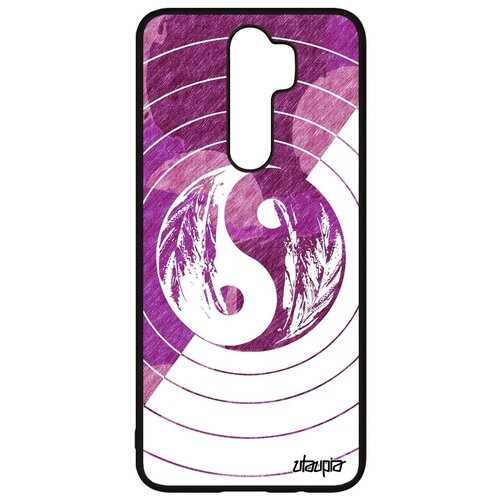 фото Противоударный чехол для мобильного // xiaomi redmi note 8 pro // "инь и ян" буддизм стиль, utaupia, фиолетовый