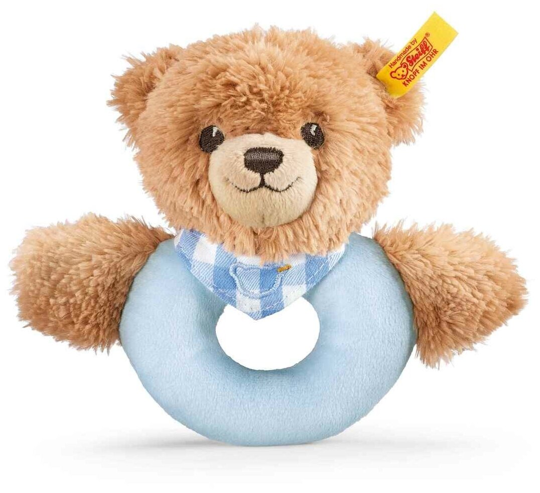 Погремушка Steiff Sleep Well Bear Grip Toy blue (Штайф Мишка Крепкий сон голубой 12 см)