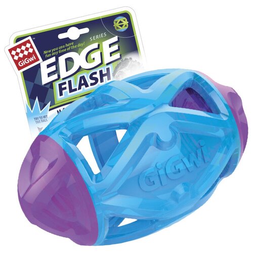 Игрушка для собак GIGWI Edge Flash Мяч-регби светящийся (15 см) игрушка для собак gigwi edge flash регби мяч светящийся 15см