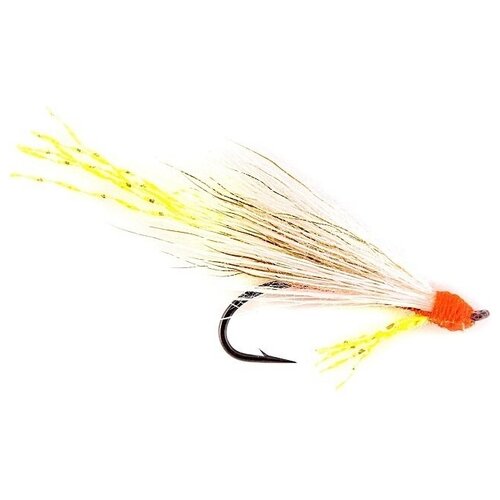 Муха коза 3 шт Белая на одинарнике c люрексом крючок 3 арт 11302 315₽