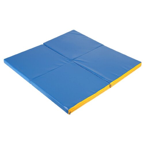 фото Мат 100 х 100 х 5 см, 4 сложения, винилискожа, цвет синий/жёлтый magic store