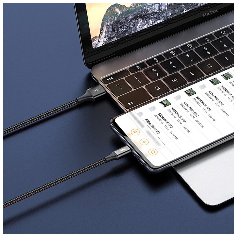 Кабель Baseus Rapid Series 3-in-1 Cable USB - Lightning+MicroUSB+Type-C 1.2m (CAJS000001) - фото №12