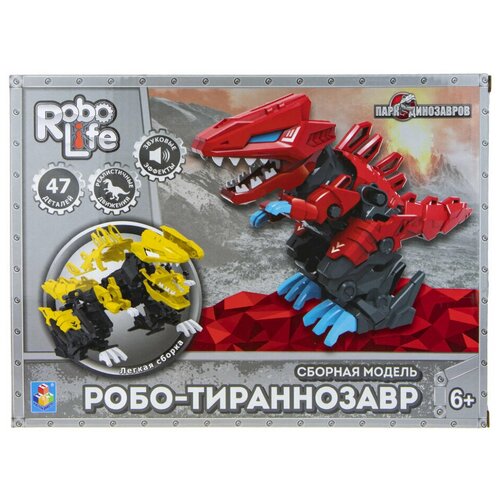 Модель сборная 1Toy RoboLife Робо-тираннозавр движение, звуковые эффекты, 47 деталей