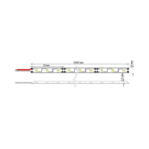 LAMPER LED лента 12 В, 8 мм, IP23, SMD 2835, 120 LED/m, 12 V, цвет свечения белый (6000 K)