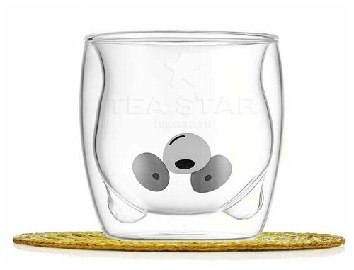 Стеклянный стакан с двойными стенками в форме медведя 