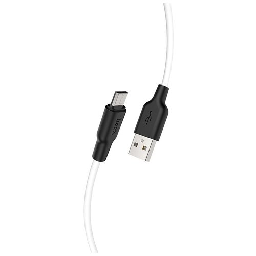 USB кабель Hoco X21 Plus Silicon Micro, 1 м, черный с белым usb кабель hoco x21 plus silicon micro 2 м черный с красным